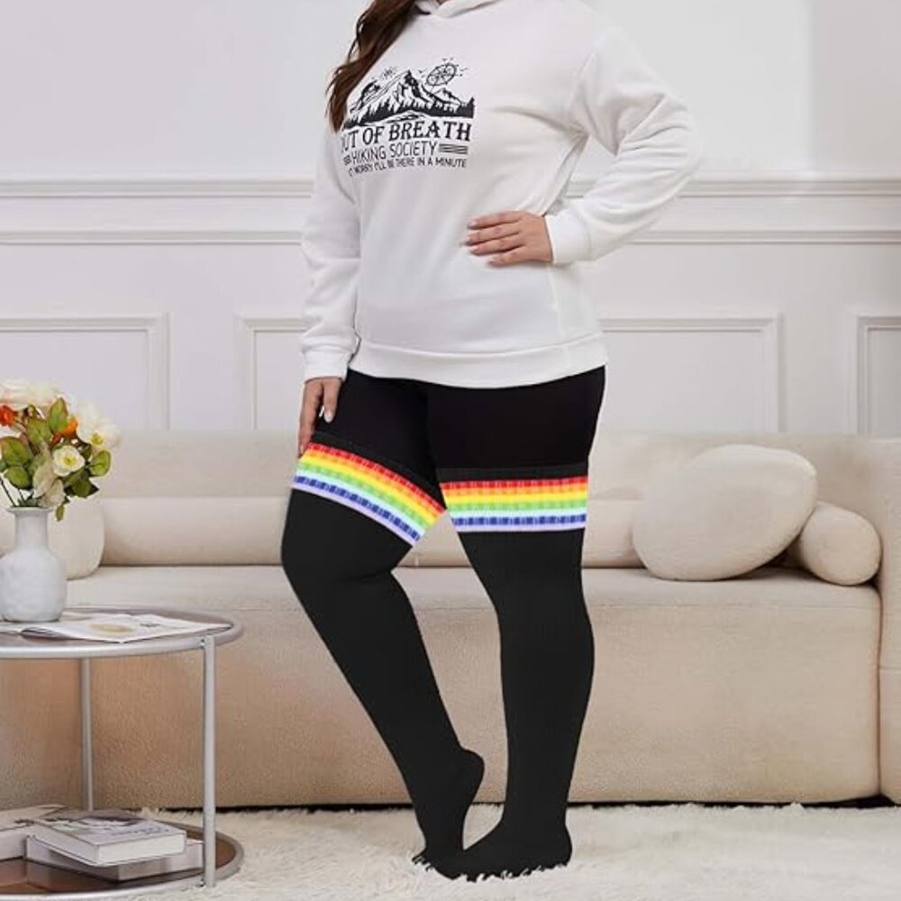 NEW! Women Plus Size Thigh High Socks for Thick Thighs- Extra Long Over the Knee